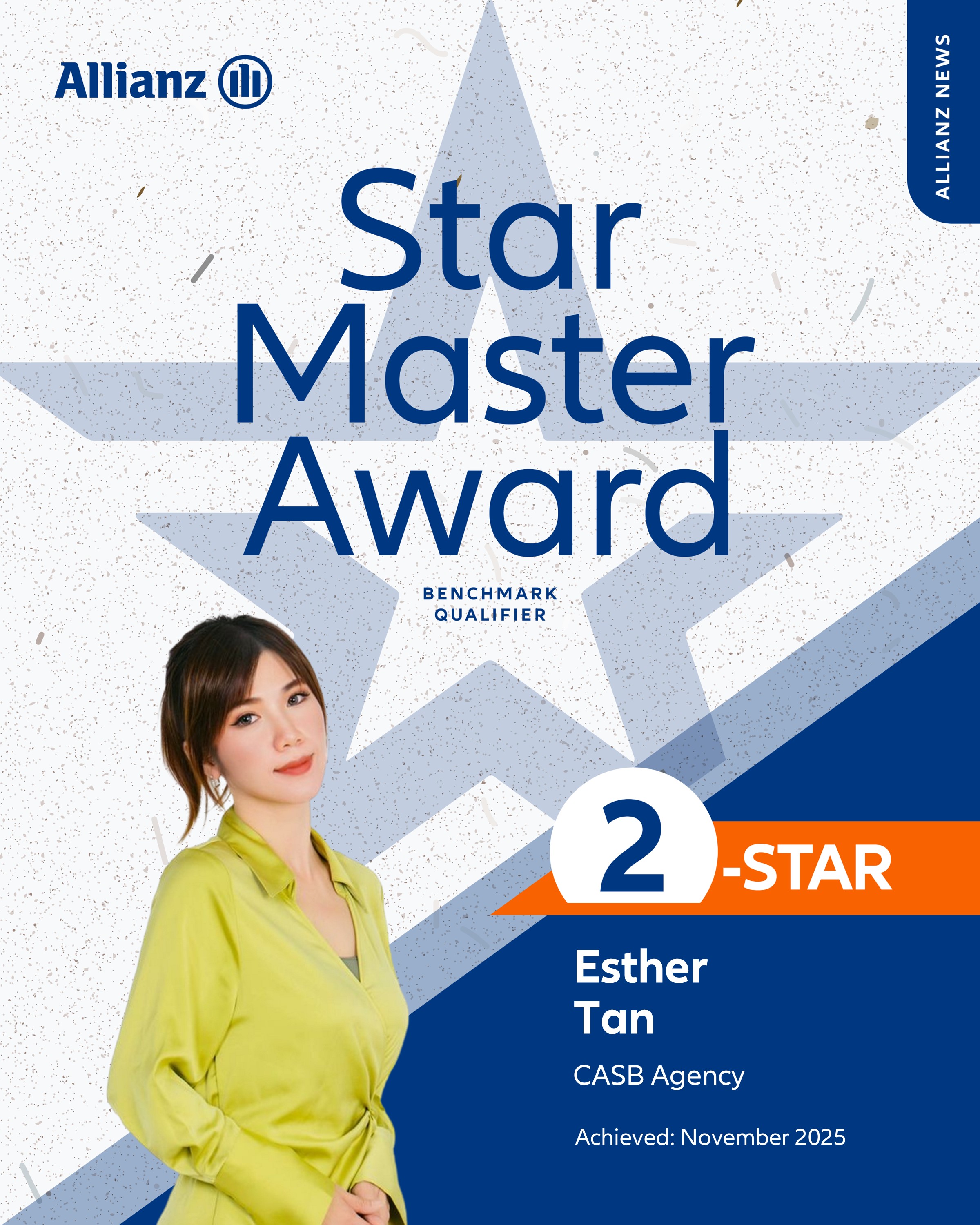 Esther Tan (2 Star Master Award Benchmark Qualifier 2025)